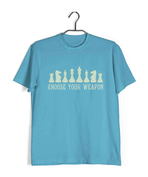 Chess Choose Your Weapon Sports Casual Graphic Printed T-Shirt for Men